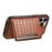 For iPhone 16 Pro Max Case Card Holder Kickstand Crocodile Texture Leather Back Phone Cover - Brown - 3