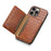 For iPhone 16 Pro Max Case Card Holder Kickstand Crocodile Texture Leather Back Phone Cover - Brown - 4