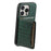 For iPhone 16 Pro Case Card Holder Kickstand Crocodile Texture Leather Back Phone Cover - Green - 2