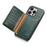 For iPhone 16 Pro Case Card Holder Kickstand Crocodile Texture Leather Back Phone Cover - Green - 4