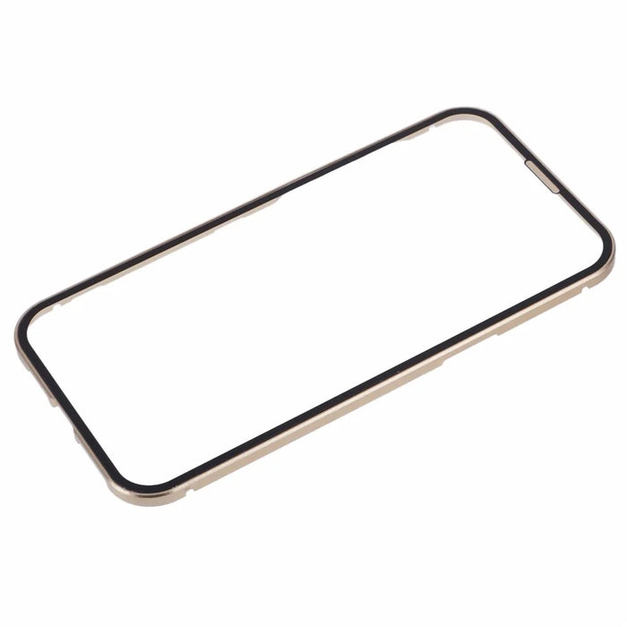 For iPhone 16 Plus Full Body Case Magnetic Tempered Glass Double-Sided Phone Case - Gold - 7