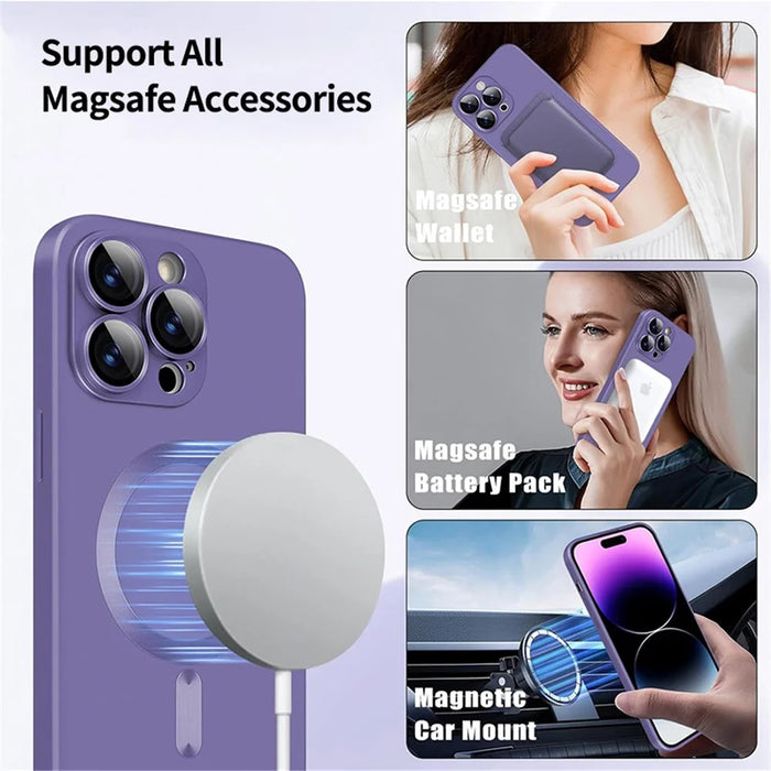 ENKAY HAT PRINCE For iPhone 16 Pro Max Case Compatible with MagSafe Scratch Proof TPU Phone Shell - Purple - 3
