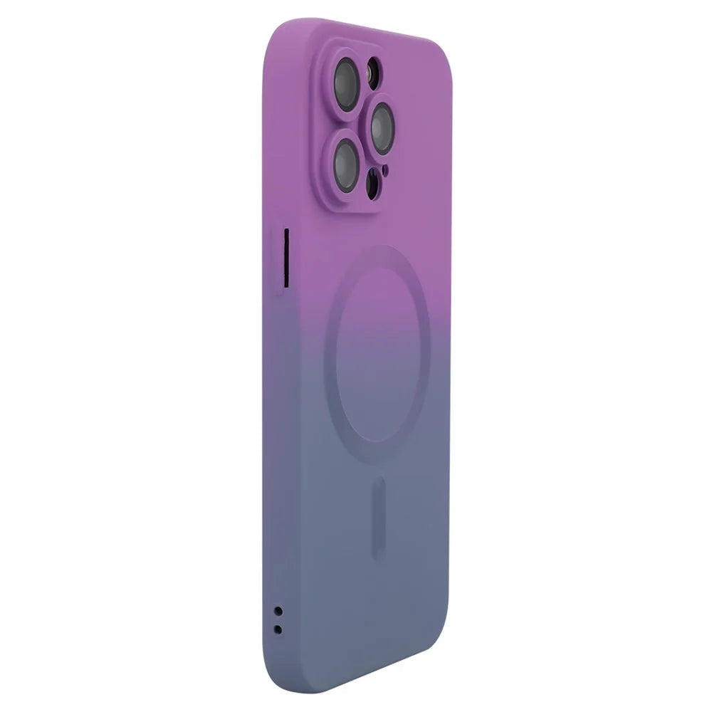 ENAKY HAT PRINCE For iPhone 16 Pro Case Silicone Cover Lens Protection - Purple+Blue - 1