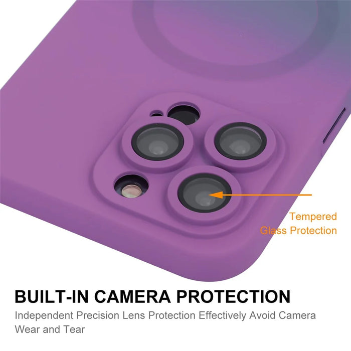 ENAKY HAT PRINCE For iPhone 16 Pro Case Silicone Cover Lens Protection - Purple+Blue - 5