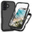 For iPhone 16 Plus Case PC+TPU Clear Phone Cover with PET Screen Film - Black - 1