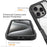 For iPhone 16 Pro Case PC+TPU Clear Phone Cover with PET Screen Film - Black - 3