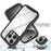 For iPhone 16 Pro Case PC+TPU Clear Phone Cover with PET Screen Film - Black - 5