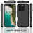 For iPhone 16 Pro Case PC+TPU Clear Phone Cover with PET Screen Film - Black - 6