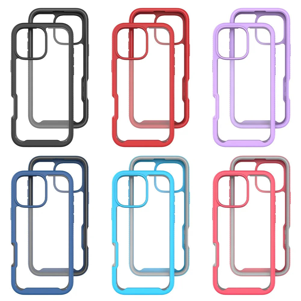 For iPhone 16 Pro Max  Case Anti-Drop 2-in-1 PC+TPU Phone Cover - Black - 7