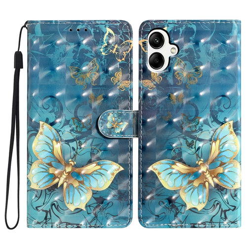 For Samsung Galaxy A06 4G Case PU Leather 3D Pattern Printing Wallet Phone Cover - Butterfly - 1