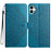 For Samsung Galaxy A06 4G Leather Case with Card Slots Mandala Pattern Phone Cover Stand - Blue - 1