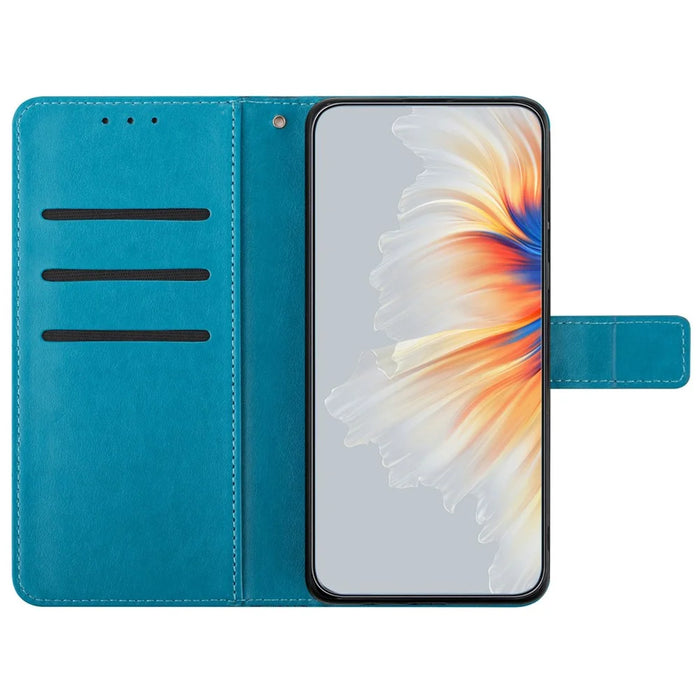 For Samsung Galaxy A06 4G Leather Case with Card Slots Mandala Pattern Phone Cover Stand - Blue - 2