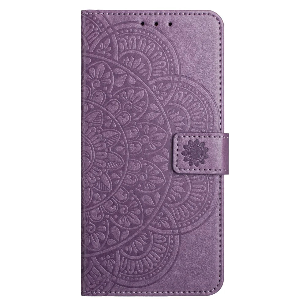 For Samsung Galaxy A16 5G / A16 4G Leather Case with Card Slots Mandala Pattern Phone Cover Stand - Purple - 7