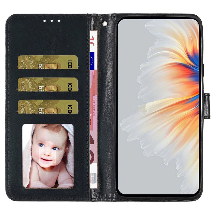 For Samsung Galaxy A06 4G Wallet Case Glitter Anti-Scratch Leather Phone Cover Stand - Black - 2
