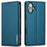 LC.IMEEKE L1 Series for iPhone 16 Case PU Leather Wallet Stand Protective Phone Cover - Blue - 1