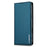 LC.IMEEKE L1 Series for iPhone 16 Case PU Leather Wallet Stand Protective Phone Cover - Blue - 7