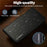 LC.IMEEKE L1 Series for iPhone 16 Pro Case PU Leather Wallet Stand Protective Phone Cover - Black - 6