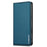LC.IMEEKE L1 Series for iPhone 16 Pro Max Case PU Leather Wallet Stand Protective Phone Cover - Blue - 7