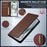 LC.IMEEKE L1 Series for iPhone 15 Plus Case PU Leather Wallet Stand Protective Phone Cover - Brown - 6