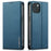 LC.IMEEKE L1 Series for iPhone 15 Case PU Leather Wallet Stand Protective Phone Cover - Blue - 1