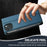 LC.IMEEKE L1 Series for iPhone 15 Case PU Leather Wallet Stand Protective Phone Cover - Blue - 7