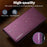 LC.IMEEKE L1 Series for iPhone 14 Pro Case PU Leather Wallet Stand Protective Phone Cover - Purple - 5