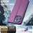 LC.IMEEKE L1 Series for iPhone 14 Pro Case PU Leather Wallet Stand Protective Phone Cover - Purple - 6