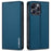 LC.IMEEKE L1 Series for iPhone 14 Pro Max Case PU Leather Wallet Stand Protective Phone Cover - Blue - 1