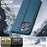 LC.IMEEKE L1 Series for iPhone 14 Pro Max Case PU Leather Wallet Stand Protective Phone Cover - Blue - 6