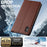 LC.IMEEKE L1 Series for iPhone XS Max Case PU Leather Wallet Stand Protective Phone Cover - Brown - 6