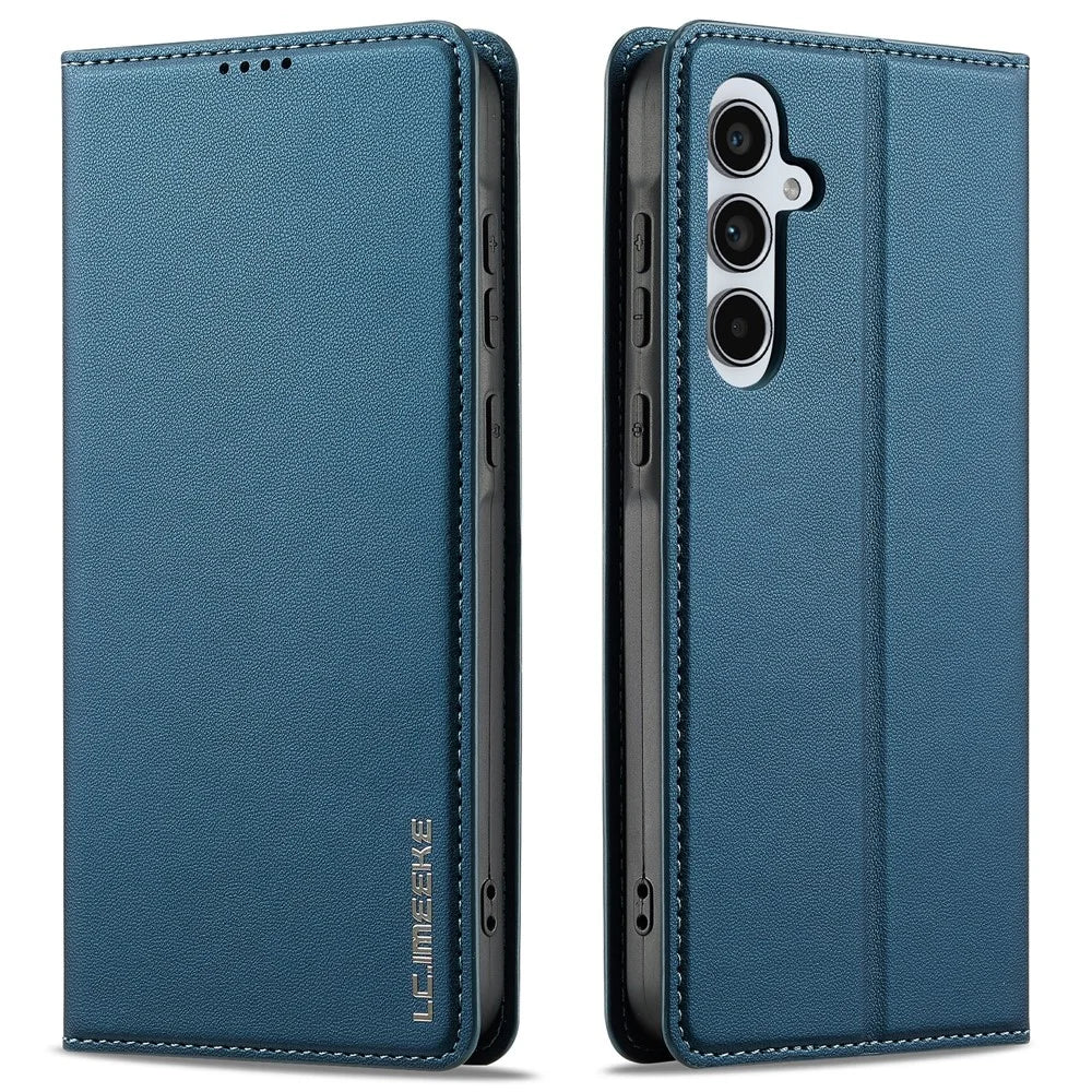 LC.IMEEKE L1 Series for Samsung Galaxy A54 5G Case PU Leather Wallet Stand Protective Phone Cover - Blue - 1