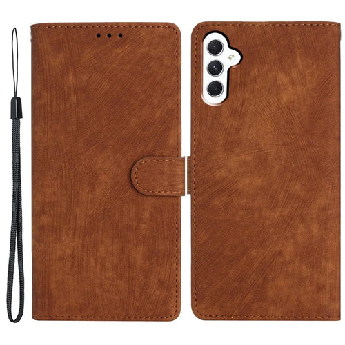 For Samsung Galaxy A16 5G / A16 4G Case with Card Clots Skin-Touch PU Leather Phone Cover Stand - Brown - 1