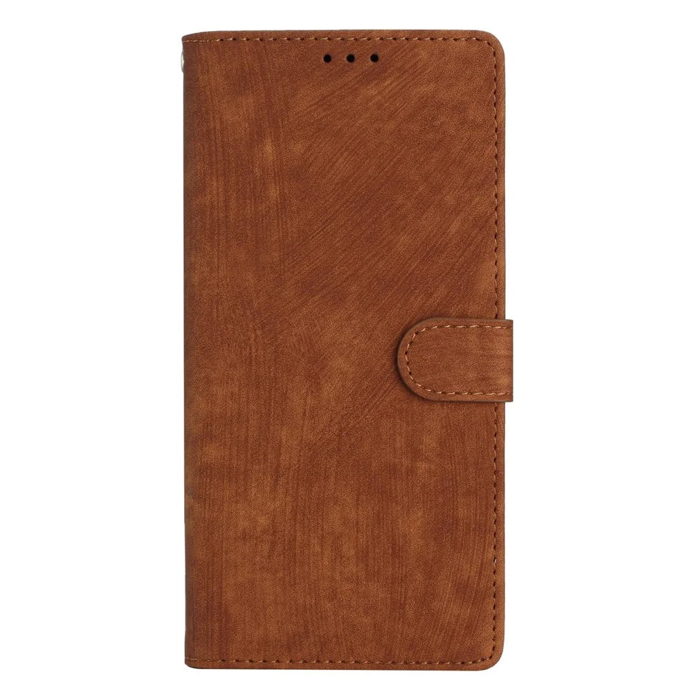 For Samsung Galaxy A16 5G / A16 4G Case with Card Clots Skin-Touch PU Leather Phone Cover Stand - Brown - 6