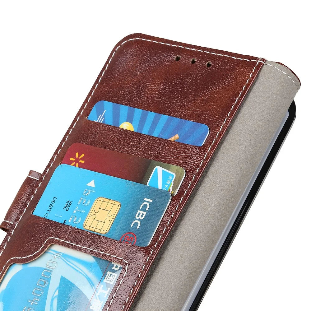 For Samsung Galaxy A16 5G / A16 4G Case Crazy Horse Texture Leather Phone Wallet Cover - Brown - 5