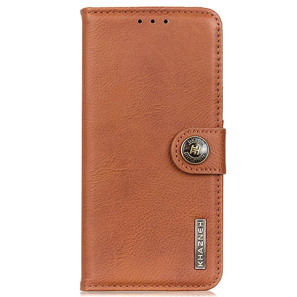 KHAZNEH For Samsung Galaxy A16 5G / A16 4G Wallet Case Cowhide Texture Leather Flip Phone Cover - Brown - 7
