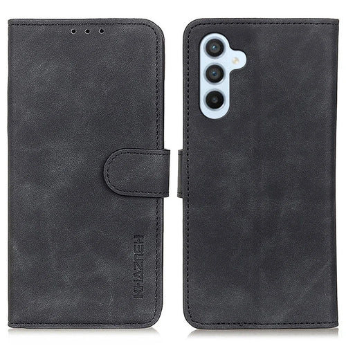 KHAZNEH For Samsung Galaxy A16 5G / A16 4G Case Retro PU Leather Wallet Stand Phone Cover - Black - 1