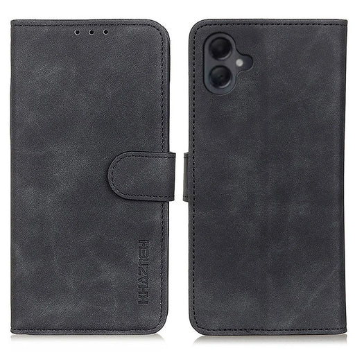 KHAZNEH For Samsung Galaxy A06 4G Case Retro PU Leather Wallet Stand Phone Cover - Black - 1