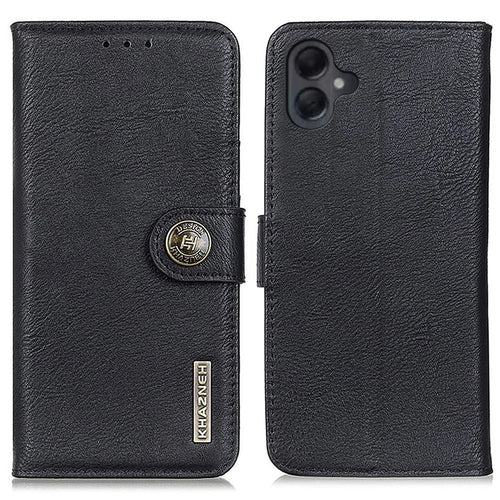 KHAZNEH For Samsung Galaxy A06 4G Wallet Case Cowhide Texture Leather Flip Phone Cover - Black - 1