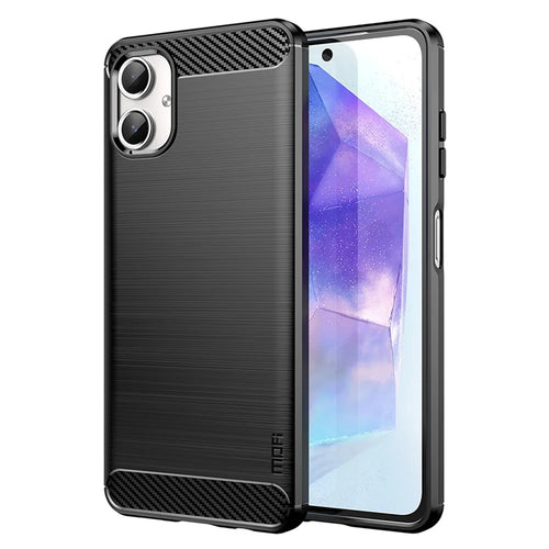 MOFI JK TPU Series-1 For Samsung Galaxy A06 4G Case Carbon Fiber Texture TPU Soft Phone Cover - Black - 1