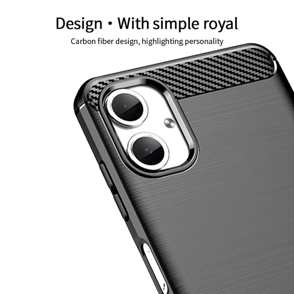 MOFI JK TPU Series-1 For Samsung Galaxy A06 4G Case Carbon Fiber Texture TPU Soft Phone Cover - Black - 5