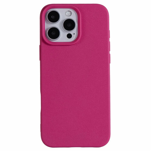 For iPhone 16 Pro Max Case Litchi Texture TPU Shockproof Phone Cover - Rose - 1