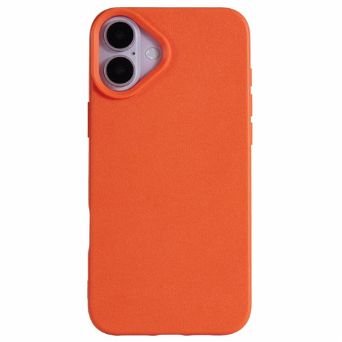 For iPhone 16 Plus Case Litchi Texture TPU Shockproof Phone Cover - Orange - 1