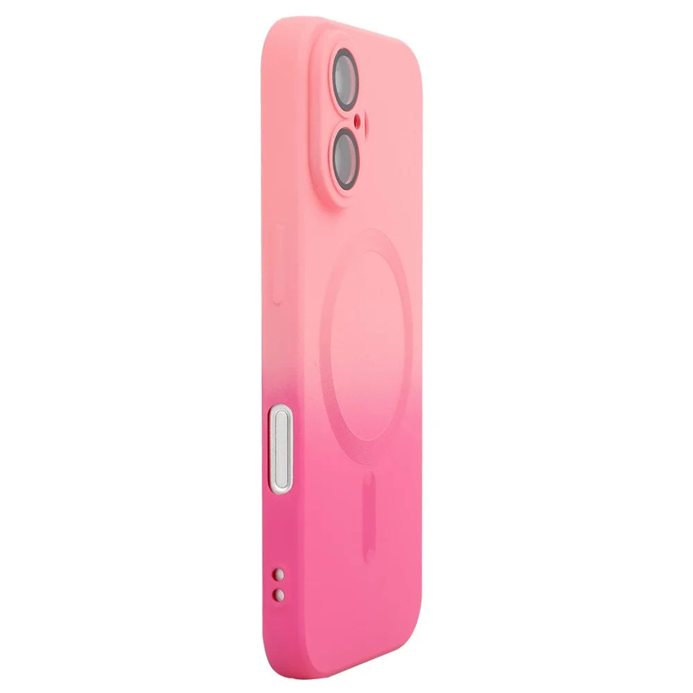 ENAKY HAT PRINCE For iPhone 16 Plus Case Silicone Cover Lens Protection - Pink+Rose - 1