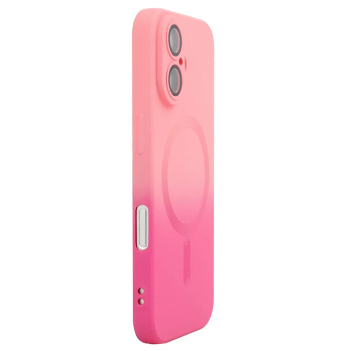 ENAKY HAT PRINCE For iPhone 16 Case Silicone Cover Lens Protection - Pink+Rose - 1