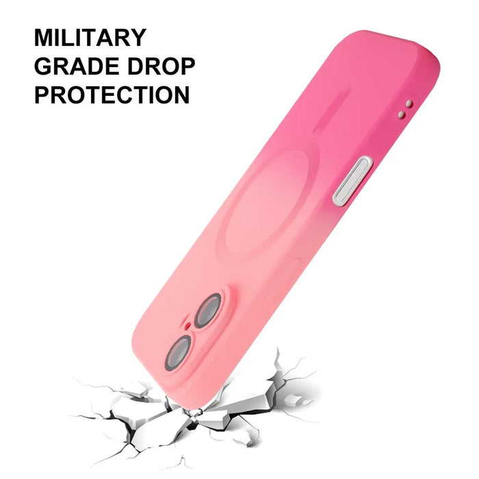 ENAKY HAT PRINCE For iPhone 16 Case Silicone Cover Lens Protection - Pink+Rose - 4
