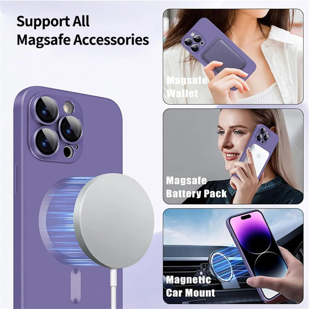 ENKAY HAT PRINCE For iPhone 16 Case Compatible with MagSafe Scratch Proof TPU Phone Shell - Purple - 3