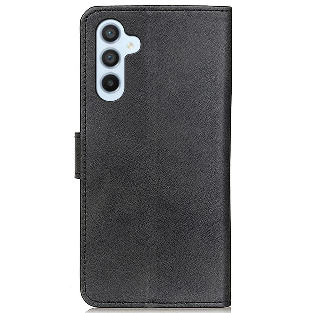For Samsung Galaxy A16 5G / A16 4G Stand Wallet Case Cowhide Texture Leather Phone Cover - Black - 7