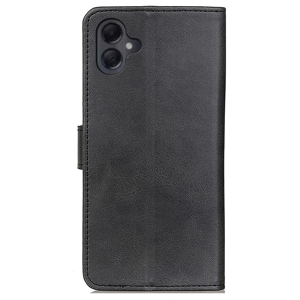 For Samsung Galaxy A06 4G Stand Wallet Case Cowhide Texture Leather Phone Cover - Black - 7