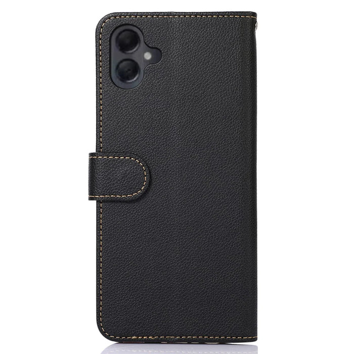 KHAZNEH For Samsung Galaxy A06 4G Case RFID Blocking Wallet PU Leather Phone Cover - Black - 7