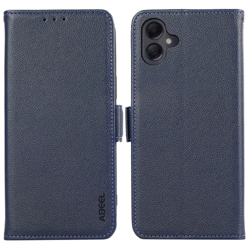 ABEEL For Samsung Galaxy A06 4G Case Litchi Texture Leather RFID Blocking Phone Cover - Blue - 1